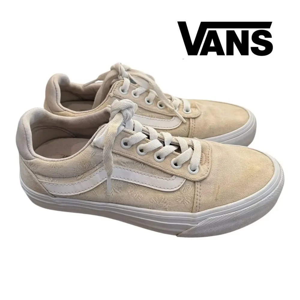 Vans Women’s Old Skool Ortho Deluxe Comfort Cream Canvas Sneakers 7